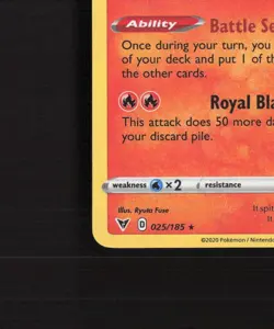 Charizard 025/185 Vivid Voltage Cracked Ice Holo Rare Pokemon Card NM - Image 5