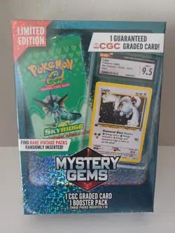 Pokemon Mystery Gems 1 CGC Graded Card & Booster Pack 2025! New Limited Edition. - Image 1