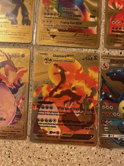 Pokemon Charizard Textured Gold Foil Fan Art Pokemon ( Lot Of 8 Cards)￼ - Image 3