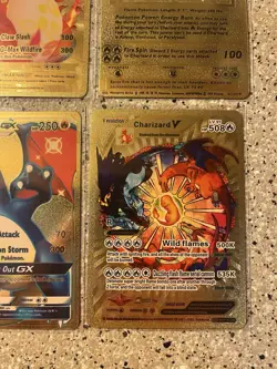 Pokemon Charizard Textured Gold Foil Fan Art Pokemon ( Lot Of 8 Cards)￼ - Image 5