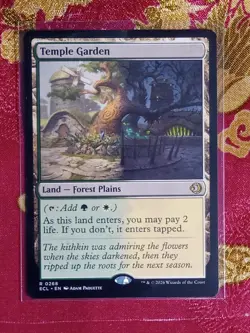Temple Garden Lorwyn Eclipsed Magic The Gathering MTG rare shock land card ccg - Image 1