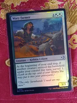 FOIL Wary Farmer Lorwyn Eclipsed Magic The Gathering MTG Kithkin Citizen Card - Image 1