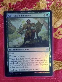 FOIL Gilt-Leaf's Embrace Lorwyn Eclipsed Magic The Gathering MTG Green aura Card - Image 1