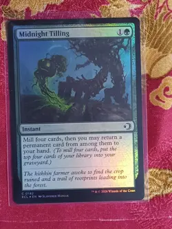 FOIL Midnight Tilling Lorwyn Eclipsed Magic The Gathering MTG Green Instant card - Image 1