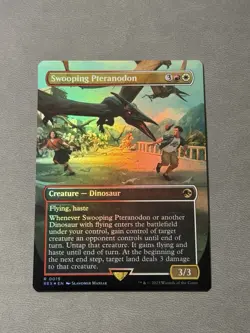MTG Swooping Pteranodon ( FOIL Borderless ) Jurassic World NM REX - Image 1