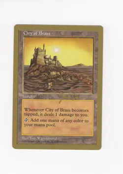 City of Brass Gold Border LP MTG Magic the Gathering - Image 1