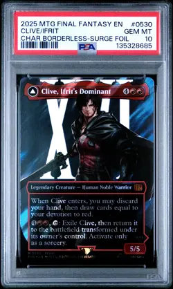 2025 MTG FINAL FANTASY CLIVE, IFRIT'S DOMINANT/IFRIT, WARDEN OF INFERNO PSA 10 - Image 1
