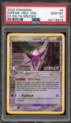Pokemon Espeon EX Delta Species Reverse Holo Rare #4 PSA 10 Gem Mint - Image 1