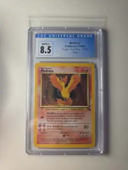 CGC 8.5 MOLTRES HOLO FOSSIL 12/62 UNLIMITED 1999 POKEMON VINTAGE - Image 1