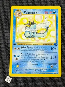 Vaporeon 28/64 - Jungle 1st Edition Non-Holo Rare Pokemon TCG NM - Image 1