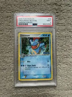 Croconaw Stamped Reverse Foil PSA 9 Graded - 2005 Pokemon EX Unseen Forces - Image 1