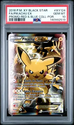 2016 POKEMON XY BLACK STAR PROMO #XY124 FULL ART/PIKACHU EX PSA 10 - Image 1