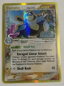 Pokemon Blastoise 2/100 Delta Species Holo EX Crystal Guardians 2006 LP+ - Image 1