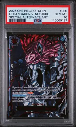 2025 ONE PIECE OP13 Demon God English ST. ETHANBARON V. NUSJURO PSA 10 - Image 1