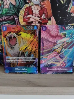 One Piece TCG English Lot – Doflamingo PRB02-011 & Who’s Who OP04-051 – 2 Cards - Image 1