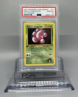 PSA 10 GEM MINT Erika's Exeggcute #77 1ST EDITION Gym Heroes Pokemon Card - Image 1