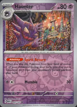 Haunter 093/165 Reverse-Holo Scarlet & Violet 151 Mint Pokemon Card - Image 1