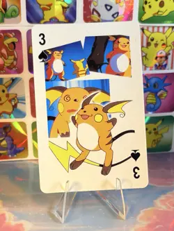 Pikachu Pokemon Vintage Playing Poker Card Charizard Nintendo - Prism Holo Back - Image 1