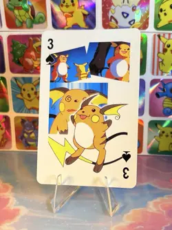 Pikachu Pokemon Vintage Playing Poker Card Charizard Nintendo - Prism Holo Back - Image 2