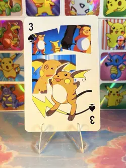 Pikachu Pokemon Vintage Playing Poker Card Charizard Nintendo - Prism Holo Back - Image 4