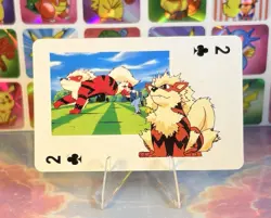 Pikachu Pokemon Vintage Playing Poker Card Charizard Nintendo - Prism Holo Back - Image 3