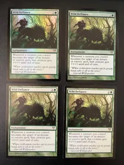 MTG - Wild Defiance x4 - Avacyn Restored (Two are FOIL) - Image 1