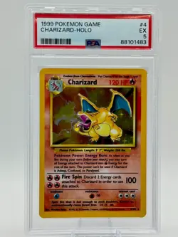 VINTAGE Pokemon 1999 Base Set Charizard Holo Rare PSA 5 Excellent - Image 1
