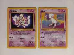 Pokemon TCG Black Star Promo Lot of 2: Mew And Mewtwo (w/Gold Movie Stamp) - Image 1