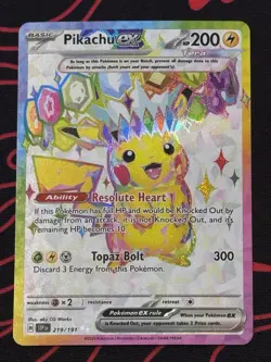 Pokemon TCG Pikachu EX 219/191 Surging Sparks Ultra Rare SSP - Image 1