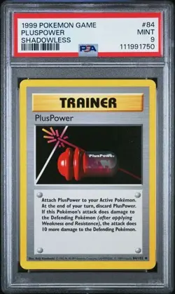 1999 Pokemon 1st Edition Base Set Shadowless PlusPower PSA 9 #84/102 - Image 1