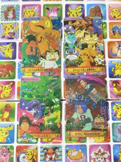 Pokemon Vintage Pocket Monsters Vending HOLO Prism (4x) Stickers 1998 Nintendo - Image 1