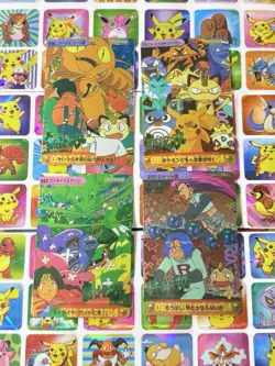 Pokemon Vintage Pocket Monsters Vending HOLO Prism (4x) Stickers 1998 Nintendo - Image 2
