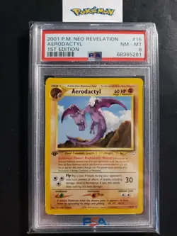 First Edition 2001 Pokemon Neo Revelation 15/64 Aerodactyl PSA NM-MT 8 - Image 1