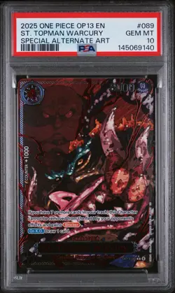 2025 One Piece OP13 Special Alt Art Demon God #089 St. Topman Warcury PSA 10 - Image 1