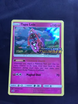 Pokemon Cards: Lost Thunder Prerelease Staff Promo: Tapu Lele SM152 - Image 1