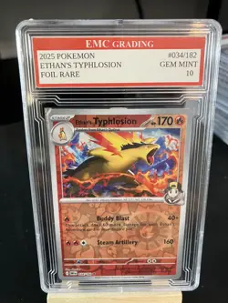 ETHAN'S TYPHILOSION HOLO FOIL 2025 Pokemon RARE #128/182 Card GRADED 10 MINT - Image 1