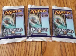 MAGIC THE GATHERING Lot of Three (3) NEMESIS Factory Sealed Booster Packs - Image 1