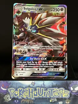 Pokemon Card Solgaleo GX SM16 Black Star Promo Ultra Rare Half Art Played - Image 1