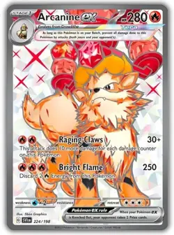 Pokemon TCG Arcanine ex Scarlet & Violet Base Set 224/198 Holo Ultra Rare - Image 2