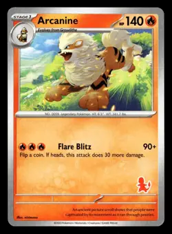 Arcanine My First Battle Charmander Deck Stamp Pokemon NM - Image 1