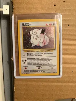 Clefairy Base Set 5/102 Holo MP Unlimited Holo Rare Vintage Pokemon Card - Image 1