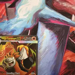 Mega Camerupt EX Holo Pokemon Card 156/132 ME01 Ultra Rare Mega Evolution - Image 5