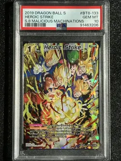 2019 DRAGON BALL SUPER CARD GAME SERIES 8 MALICIOUS HEROIC STRIKE PSA 10 - Image 1