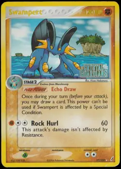 Swampert 27/100 Pokemon TCG Crystal Guardians Holo Rare Stamped - Image 1