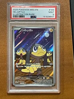MINT PSA 9 Mega Evolution Helioptile 143/132 Holo Illust. Rare Pokemon TCG - Image 1