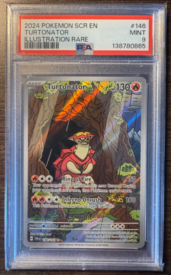 PSA 9 MINT Turtonator Stellar Crown Illustration Rare 2024 Pokemon 146/142 - Image 1
