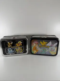 Vintage Pokemon Lunchbox Tin Metal 1999 Eevee Flareon Jolteon Vaporeon Pikachu - Image 1