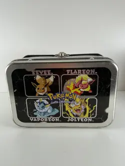 Vintage Pokemon Lunchbox Tin Metal 1999 Eevee Flareon Jolteon Vaporeon Pikachu - Image 4