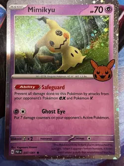 Mimikyu 037/091 Cosmos Holo Rare - Pokemon TCG Halloween Trick Or Trade 2024 NM - Image 1