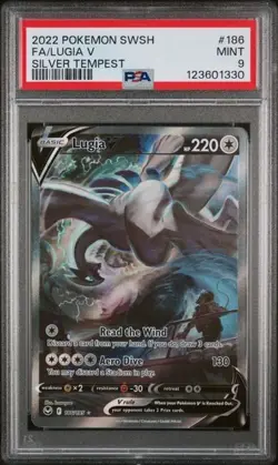 PSA 9 2022 POKEMON SWORD & SHIELD SILVER TEMPEST #186 FA/LUGIA V SILVER TEMPEST - Image 1